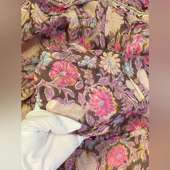 Isabel Marant Étoile Gilinesia Floral Cotton Peasant Minidress size 36/us size 4 - Picture 8 of 16